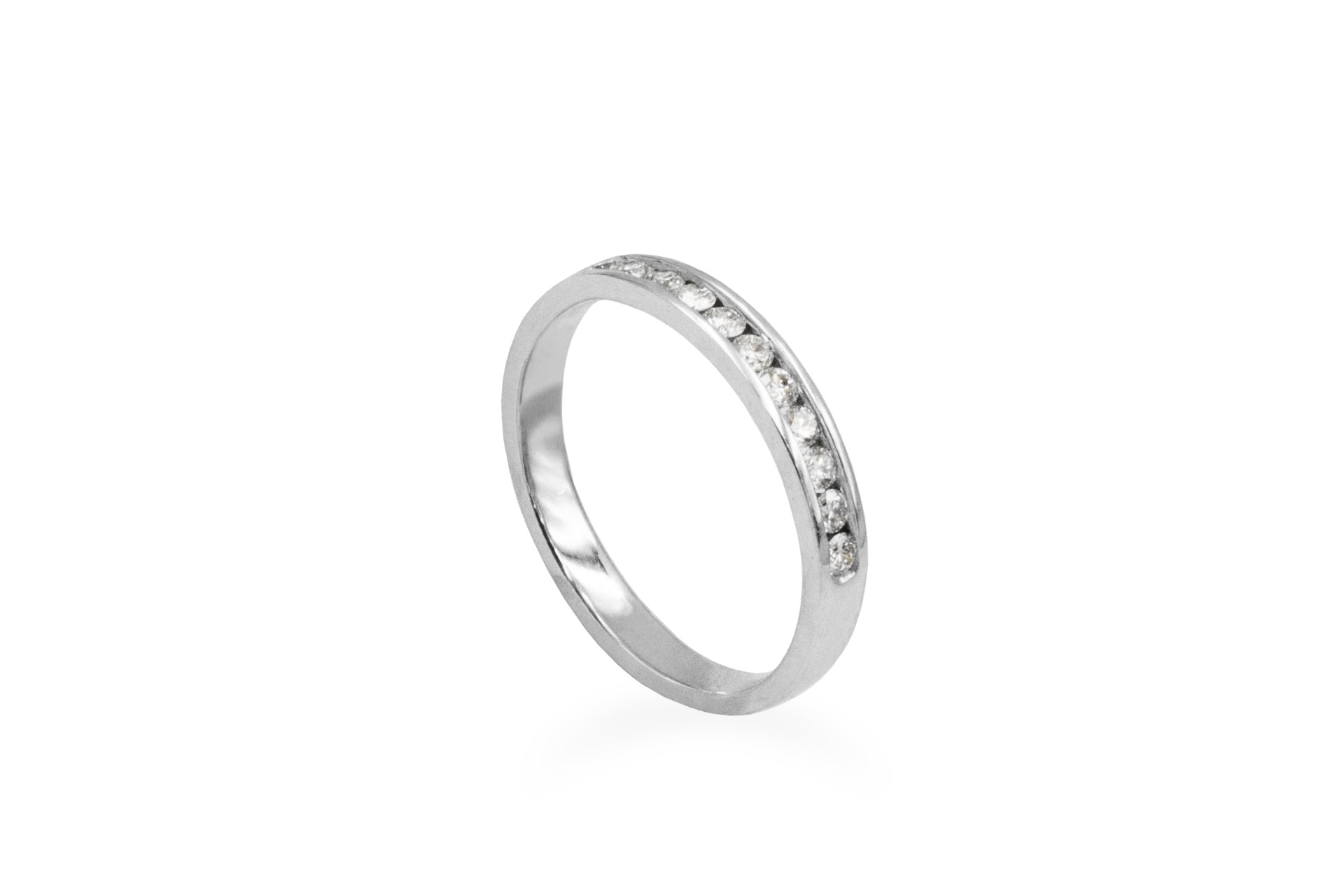 white gold natural genuine diamond wedding ring channel set