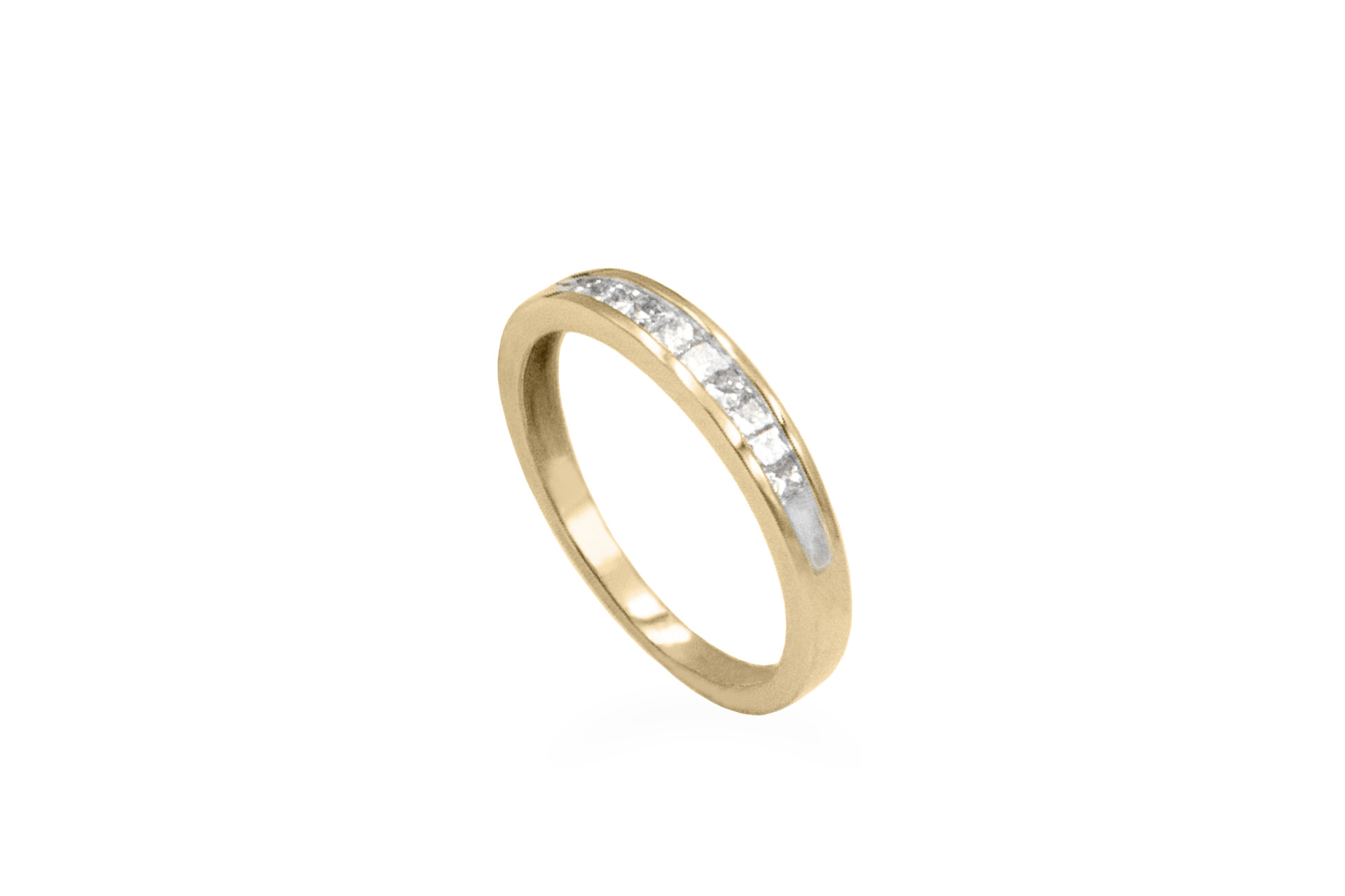 yellow gold natural genuine diamond wedding ring channel set