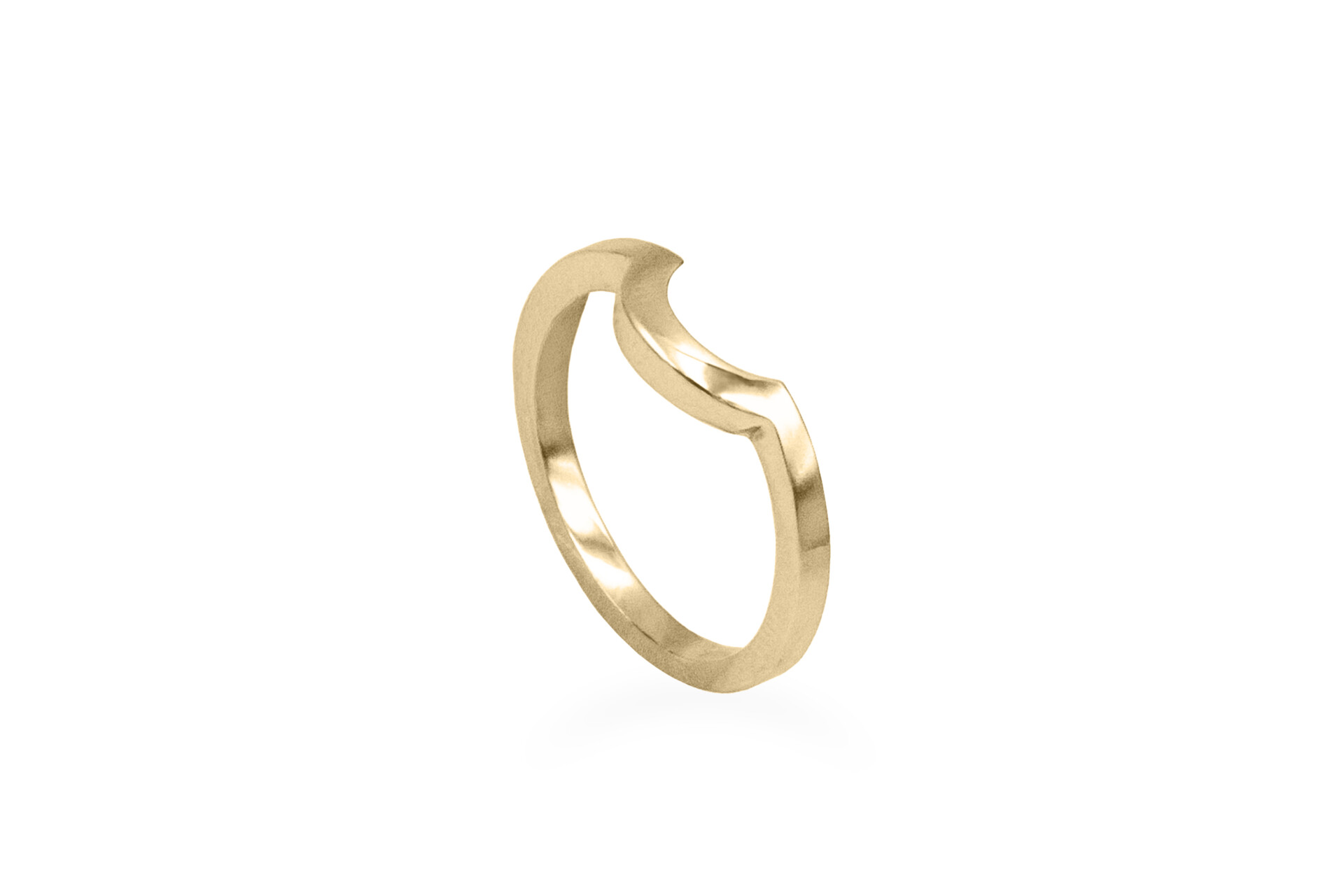 18 k yellow gold shaped wedding ring