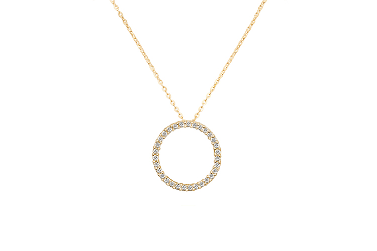 9k Yellow Gold Ladies Cubic Zirconia Necklet