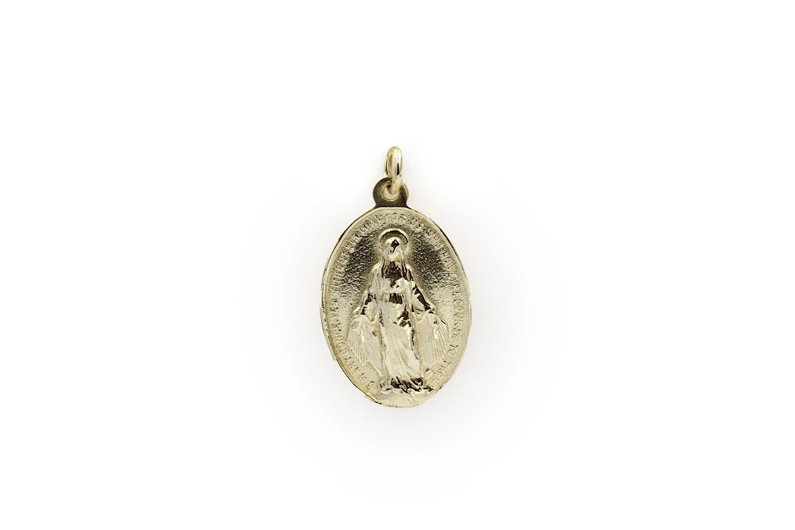 our lady miraculous medal made of 6k yellow gold