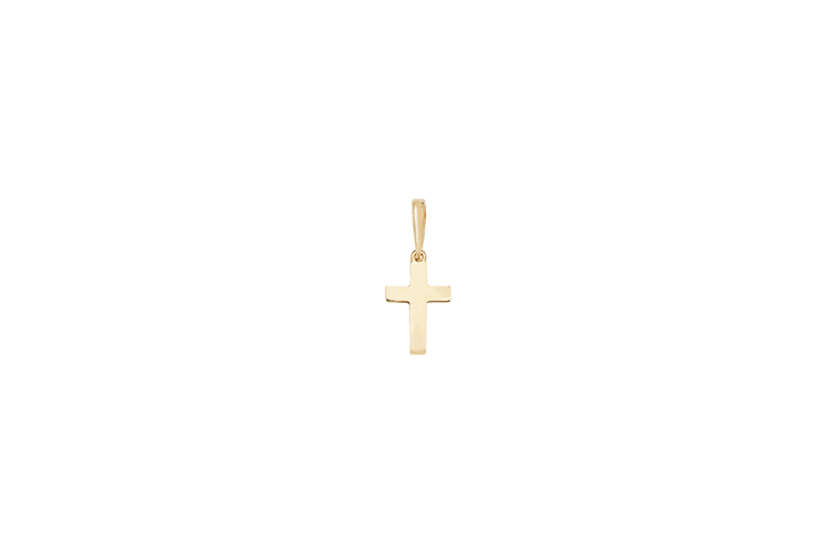 plain cross pendant made of 9k yellow gold