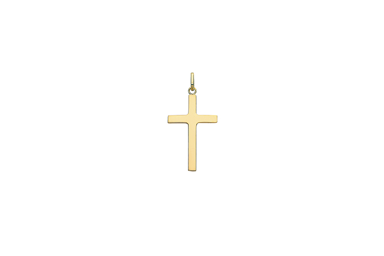 9k yellow gold cross pendant