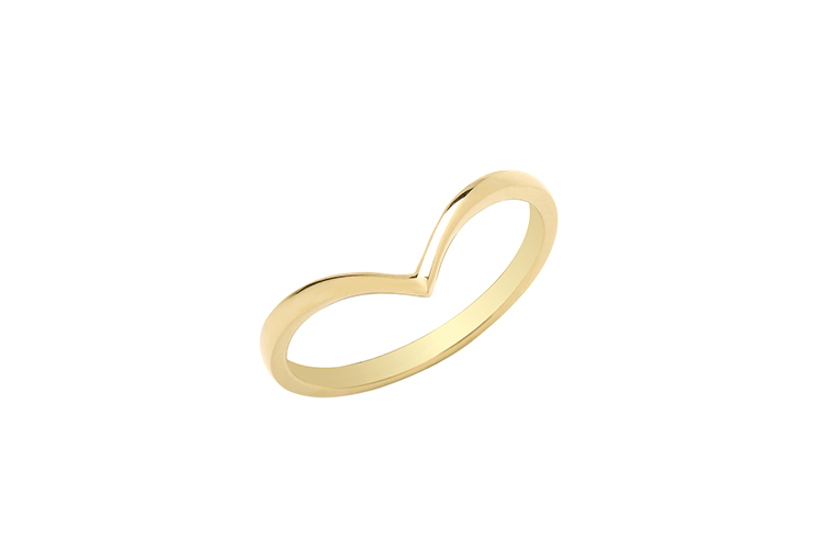 9k yellow gold wishbone ring